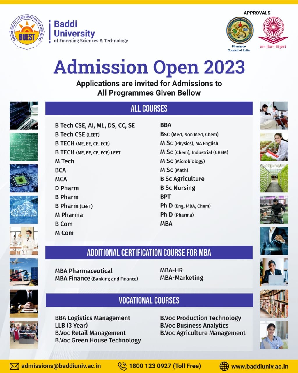 Best opportunity for Admission aspirants